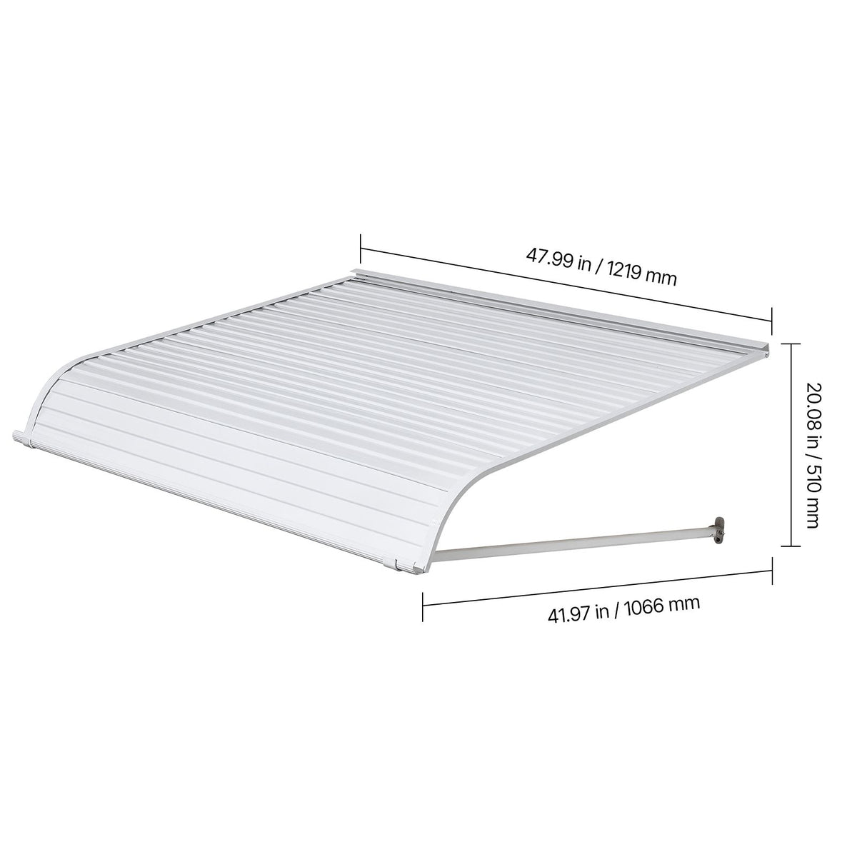 Aluminum Awning 1219 × 1066 mm, Durable Window Awning Door Canopy, Lightweight and Stable Aluminum Exterior Awnings Rain Snow Sunlight Protection for Door Entrance Windows Patio Porch