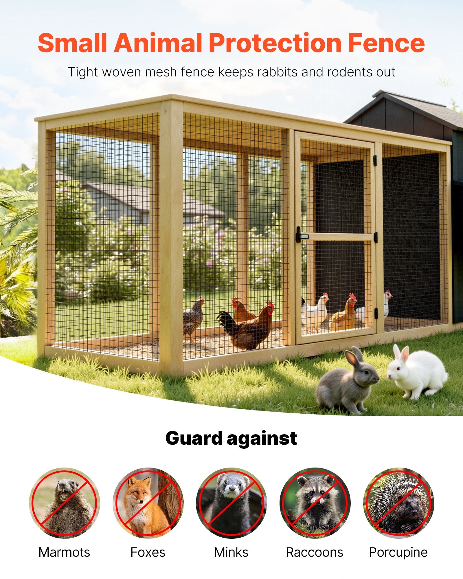 Vases & Table Decor: VEVOR Hardware Cloth 61cm x 7.62m, 2 x 3 in Mesh 16 Gauge Galvanized Wire Mesh Roll, Weather-Resistant Vinyl Coated Chicken Wire Fencing, Heavy Duty Welded Garden Plant Fencing for Rabbit Cage Snake