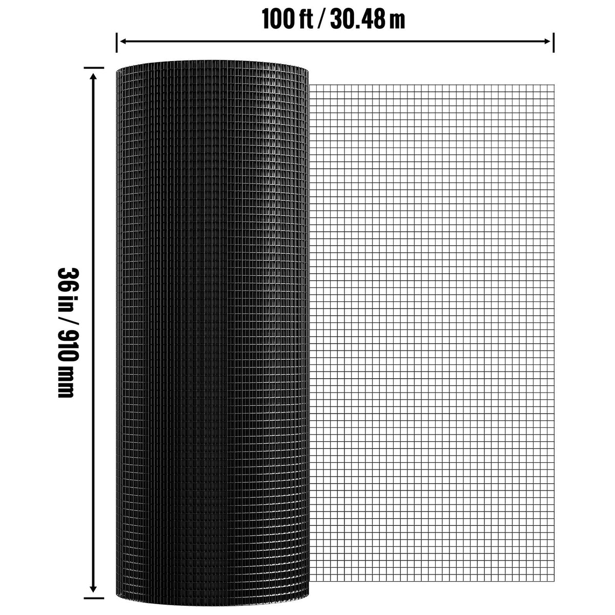 Hardware Cloth, 36'' x 100' Galvanized Wire Mesh Roll, 19 Gauge Chicken Wire Fence Roll, Vinyl Coating Metal Wire Mesh for Chicken Coop Barrier, Rabbit Snake Fences, Poultry Enclosures