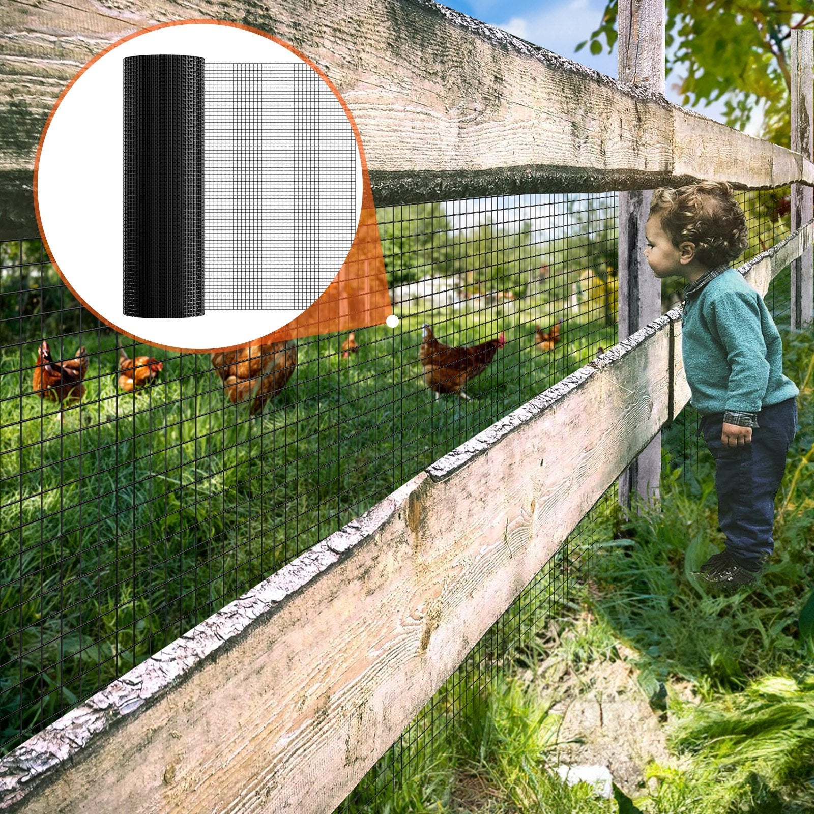 Vases & Table Decor: VEVOR Hardware Cloth, 36'' x 50' Galvanized Wire Mesh Roll, 19 Gauge Chicken Wire Fence Roll, Vinyl Coating Metal Wire Mesh for Chicken Coop Barrier, Rabbit Snake Fences, Poultry Enclosures