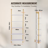 Kitchen & Bathroom DIY: VEVOR Industrial Square Pipe Shelf 5 Tier 64x30x182.5cm Wall-Mount Gold White