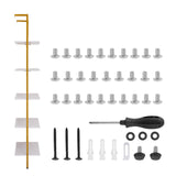 Kitchen & Bathroom DIY: VEVOR Industrial Square Pipe Shelf 5 Tier 64x30x182.5cm Wall-Mount Gold White