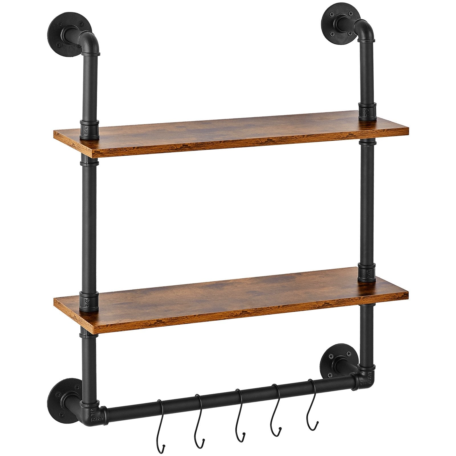 Kitchen & Bathroom DIY: VEVOR Industrial Pipe Shelf 2 Tier 24x7.87in Wall-Mount for Kitchen Bedroom