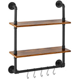 Kitchen & Bathroom DIY: VEVOR Industrial Pipe Shelf 2 Tier 24x7.87in Wall-Mount for Kitchen Bedroom