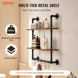 Kitchen & Bathroom DIY: VEVOR Industrial Pipe Shelf 2 Tier 24x7.87in Wall-Mount for Kitchen Bedroom