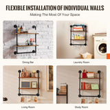 Kitchen & Bathroom DIY: VEVOR Industrial Pipe Shelf 2 Tier 24x7.87in Wall-Mount for Kitchen Bedroom