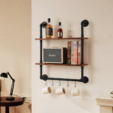 Kitchen & Bathroom DIY: VEVOR Industrial Pipe Shelf 2 Tier 24x7.87in Wall-Mount for Kitchen Bedroom