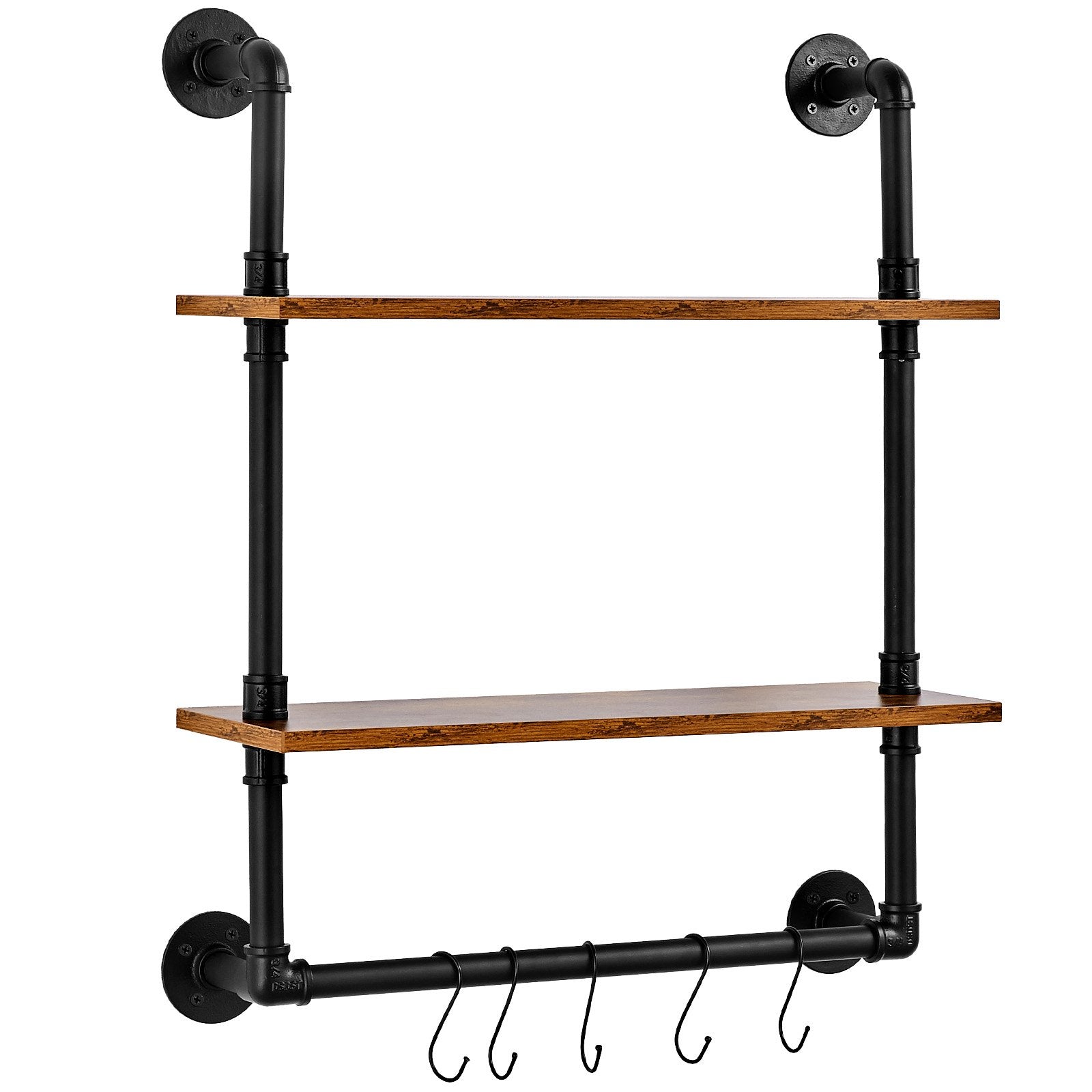 Kitchen & Bathroom DIY: VEVOR Industrial Pipe Shelf 2 Tier 24x7.87in Wall-Mount for Kitchen Bedroom