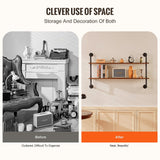 Kitchen & Bathroom DIY: VEVOR Industrial Pipe Shelf 2 Tier 48x 9.84in Wall-Mount for Kitchen Bedroom