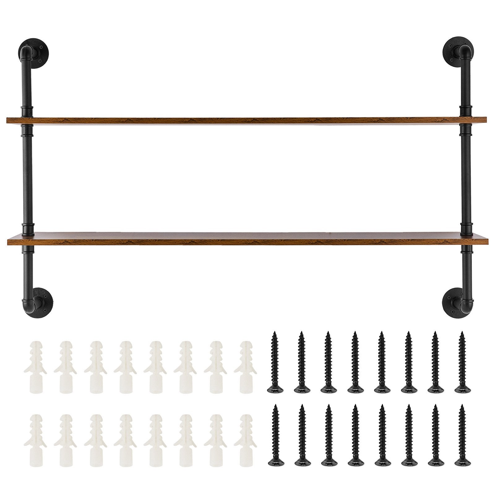 Kitchen & Bathroom DIY: VEVOR Industrial Pipe Shelf 2 Tier 48x 9.84in Wall-Mount for Kitchen Bedroom