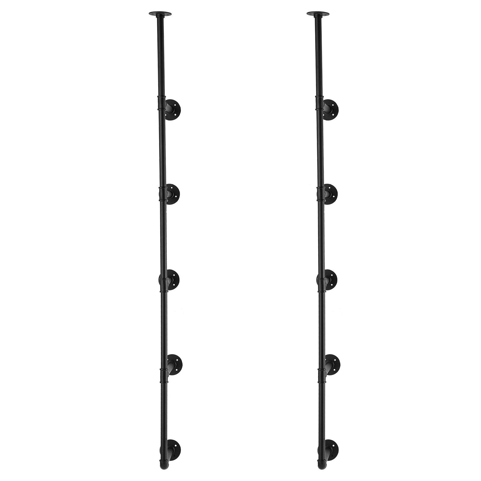 Audio Accessories: VEVOR Industrial Pipe Shelf, 5 Tier 2PCS, 9.84in Applicable Board Width Wall-Mount Floating Rustic Wood Shelves Bracket Bookshelf,Storage Holder for Kitchen Bedroom Bathroom, (Planks NOT Included)