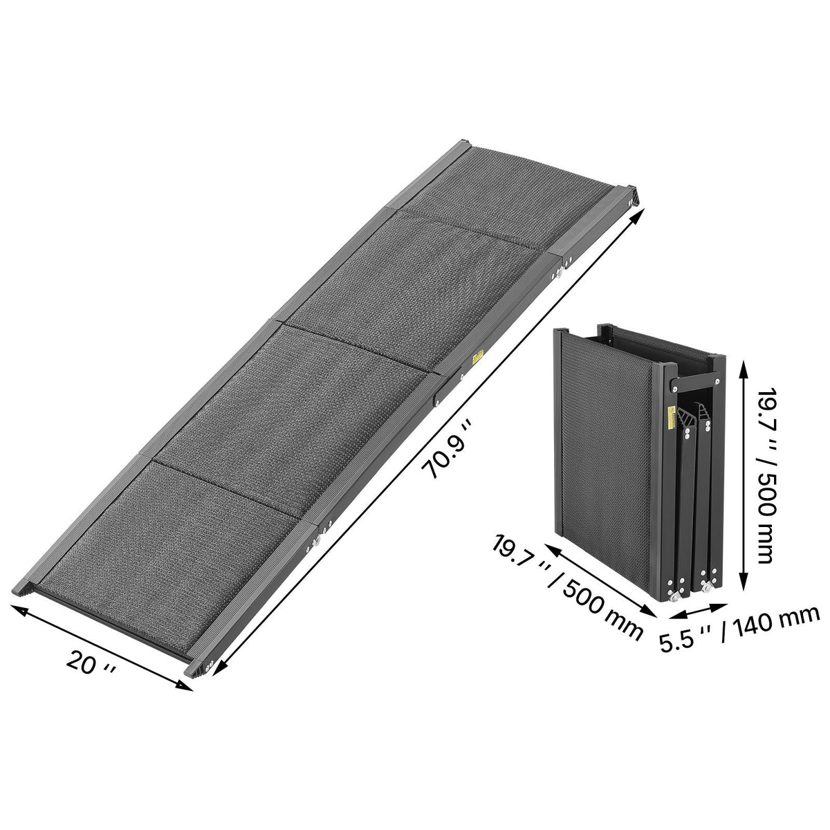 Dog Ramp for Cars, 1800 × 508 mm, Folding Pet Ramps for Medium & Large Dogs up to 113 kg, Pet Stair Ramp with Non-Slip Oxford Fabric Surface, Portable Outdoor Dog Car Ramps for SUV & Truck