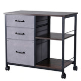Makeup Organisation & Storage: VEVOR Mobile Metal File Cabinet with 3 Fabric Drawers and 2 Open Shelves Brown