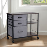 Makeup Organisation & Storage: VEVOR Mobile Metal File Cabinet with 3 Fabric Drawers and 2 Open Shelves Brown