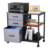 Makeup Organisation & Storage: VEVOR Mobile Metal File Cabinet with 3 Fabric Drawers and 2 Open Shelves Brown