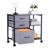 Makeup Organisation & Storage: VEVOR Mobile Metal File Cabinet with 3 Fabric Drawers and 2 Open Shelves Brown