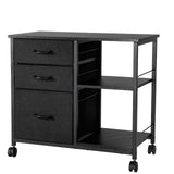 Makeup Organisation & Storage: VEVOR Mobile Metal File Cabinet with 3 Fabric Drawers and 2 Open Shelves Black