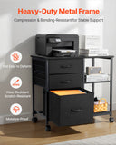Makeup Organisation & Storage: VEVOR Mobile Metal File Cabinet with 3 Fabric Drawers and 2 Open Shelves Black