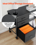 Makeup Organisation & Storage: VEVOR Mobile Metal File Cabinet with 3 Fabric Drawers and 2 Open Shelves Black