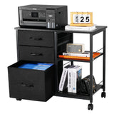 Makeup Organisation & Storage: VEVOR Mobile Metal File Cabinet with 3 Fabric Drawers and 2 Open Shelves Black