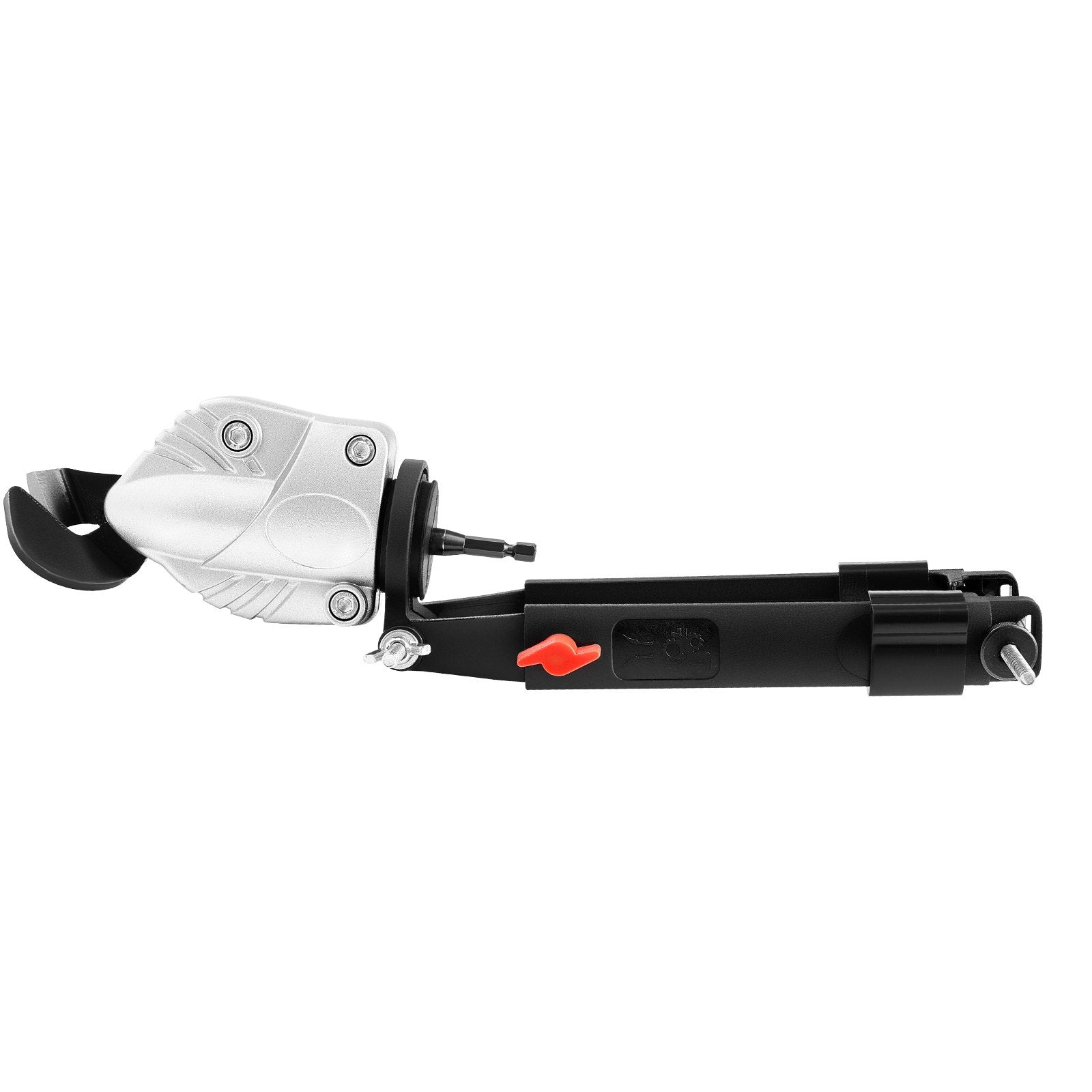 Tape: VEVOR Metal Shear/Cutter Drill Attachment, Sheet Metal Cutter with 360-Degree Pivoting Head, Sharp Blades,Ideal for 18 GA Galvanized Steel, 20 GA Stainless Steel, Aluminum Plate, Plastic, Cardboard