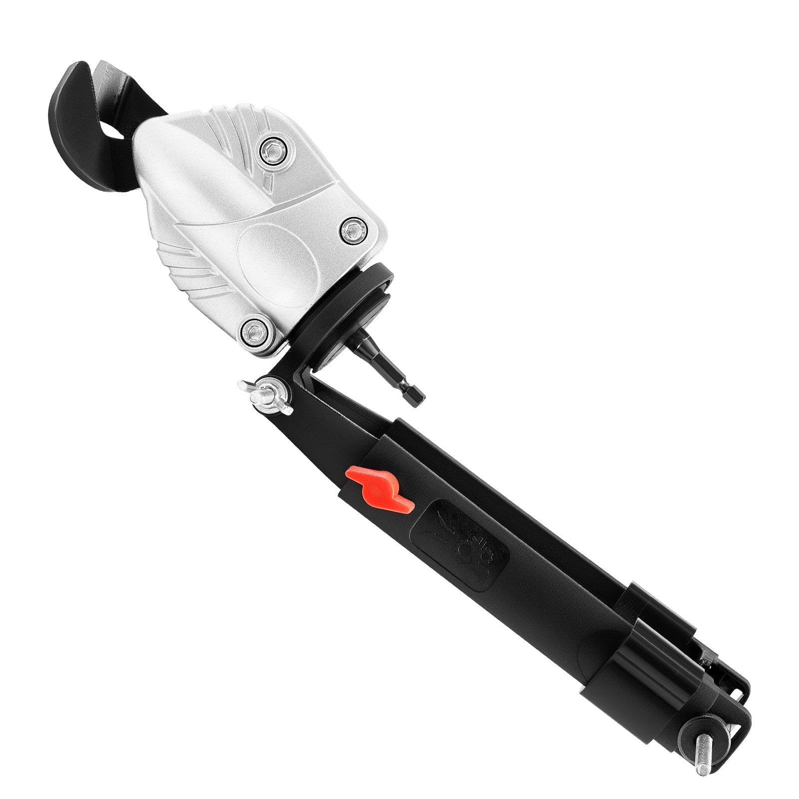 Tape: VEVOR Metal Shear/Cutter Drill Attachment, Sheet Metal Cutter with 360-Degree Pivoting Head, Sharp Blades,Ideal for 18 GA Galvanized Steel, 20 GA Stainless Steel, Aluminum Plate, Plastic, Cardboard