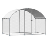 Small Animal Habitats & Cages: VEVOR Metal Chicken Coop, 9.8x6.5x6.5ft Large Walk-in Chicken Runs with Cover, Doom Roof Hen House Enclosure with Security Lock, Outdoor Duck Rabbit Cage Poultry Pen for Backyard, Farm, Yard