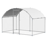 Small Animal Habitats & Cages: VEVOR Metal Chicken Coop, 9.8x6.5x6.5ft Large Walk-in Chicken Runs with Cover, Doom Roof Hen House Enclosure with Security Lock, Outdoor Duck Rabbit Cage Poultry Pen for Backyard, Farm, Yard