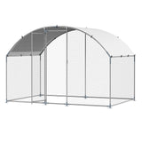 Small Animal Habitats & Cages: VEVOR Metal Chicken Coop, 9.8x6.5x6.5ft Large Walk-in Chicken Runs with Cover, Doom Roof Hen House Enclosure with Security Lock, Outdoor Duck Rabbit Cage Poultry Pen for Backyard, Farm, Yard