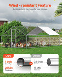 Coop & Hutch Accessories: VEVOR Metal Chicken Coop 9.8x19.6x6.5 ft Walk-in Chicken Run with Cover Spire Roof