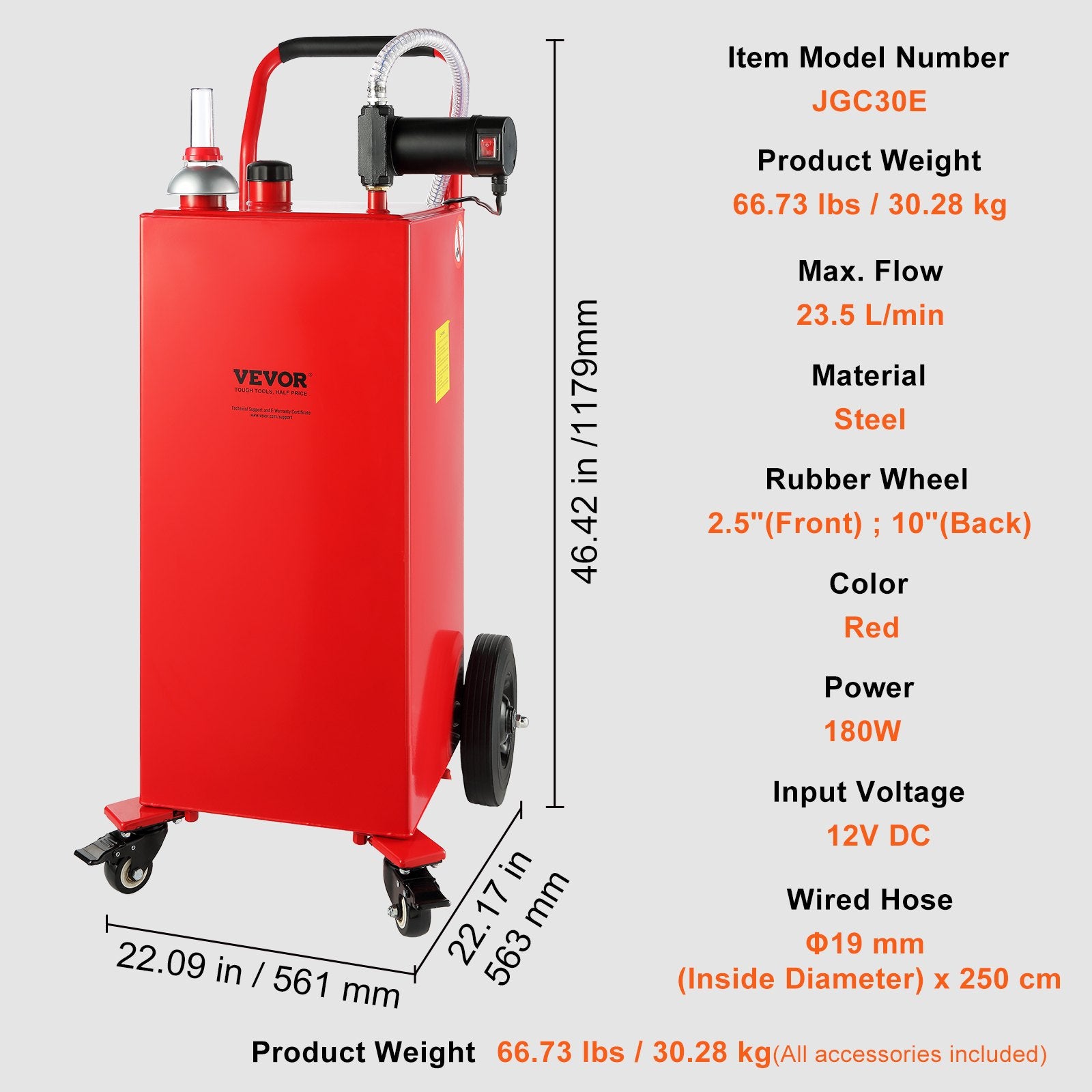 Camping Appliances: VEVOR 30 Gallon Fuel Caddy Portable Storage Tank 23.5 L/min with 180W Pump