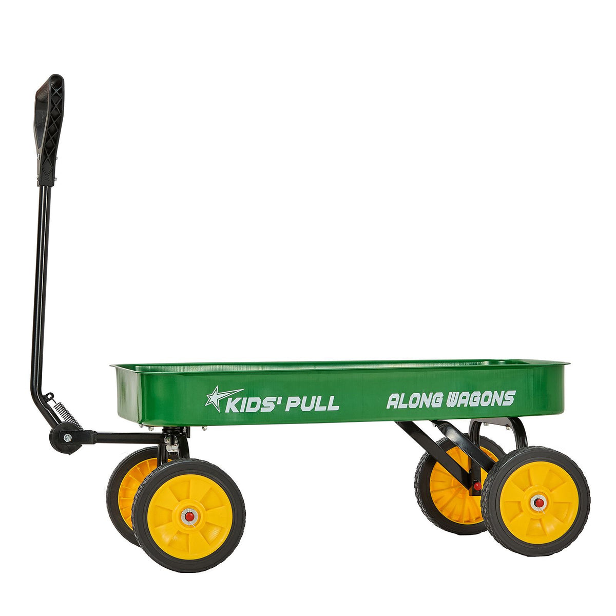 Pull-Along Wagon for Kids, 101 cm Toddler Wagons, Supports up to 80kg, All-Terrain Wagons with Handle, Utility Wagon Cart Birthday Present for Kids Gardening Beach Camping, Green