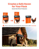 Cat Carriers & Crates: VEVOR Automatic Chicken Coop Door, Battery Powered Chicken Coop Door with Timer & Manual Setting, Anti-Pinch Security, Durable Aluminum Alloy, Chick Run Gate Opener with Waterproof Sealing, Orange