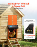 Cat Carriers & Crates: VEVOR Automatic Chicken Coop Door, Battery Powered Chicken Coop Door with Timer & Manual Setting, Anti-Pinch Security, Durable Aluminum Alloy, Chick Run Gate Opener with Waterproof Sealing, Orange