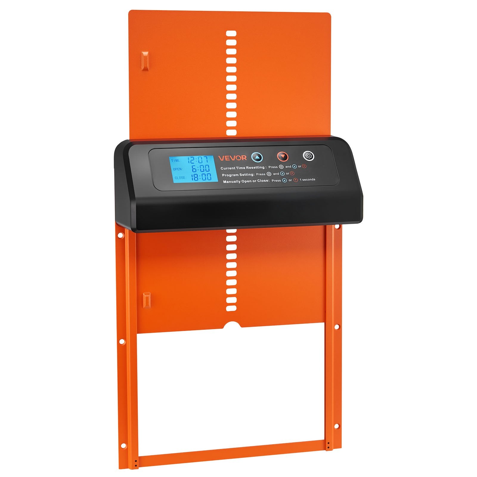 Cat Carriers & Crates: VEVOR Automatic Chicken Coop Door, Battery Powered Chicken Coop Door with Timer & Manual Setting, Anti-Pinch Security, Durable Aluminum Alloy, Chick Run Gate Opener with Waterproof Sealing, Orange