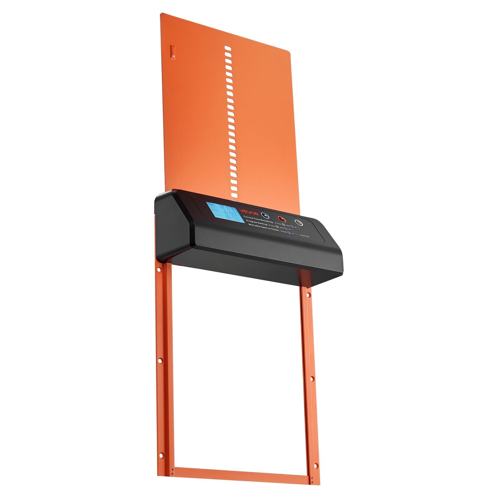 Cat Carriers & Crates: VEVOR Automatic Chicken Coop Door, Battery Powered Chicken Coop Door with Timer & Manual Setting, Anti-Pinch Security, Durable Aluminum Alloy, Chick Run Gate Opener with Waterproof Sealing, Orange