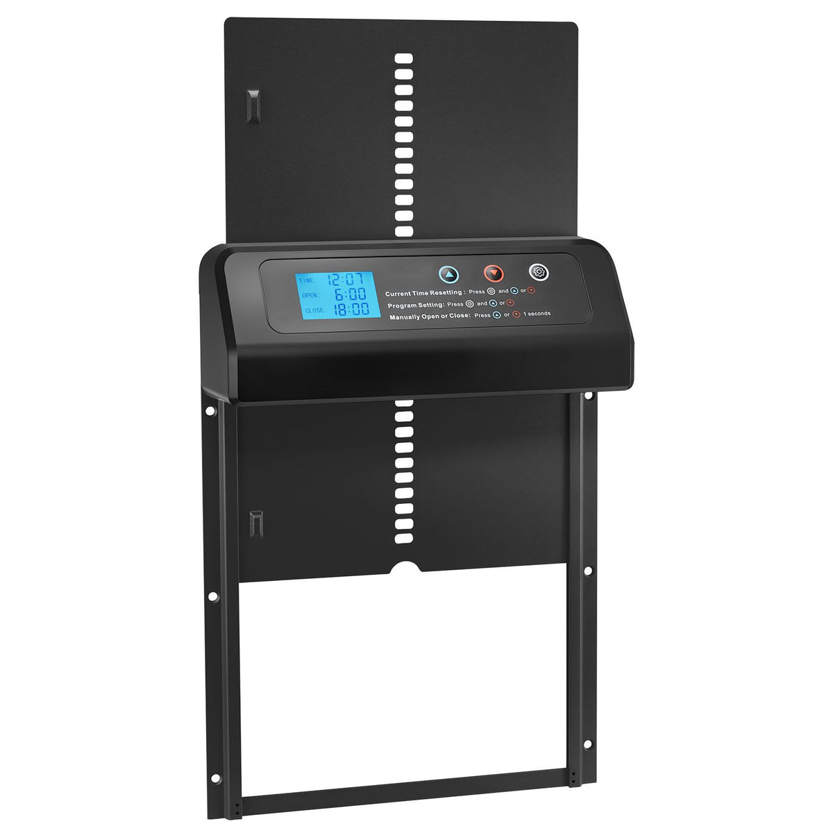 Automatic Chicken Coop Door, Battery Powered Chicken Coop Door with Timer & Manual Setting, Anti-Pinch Security, Durable Aluminum Alloy, Auto Chick Run Gate Opener with Waterproof Sealing, Black