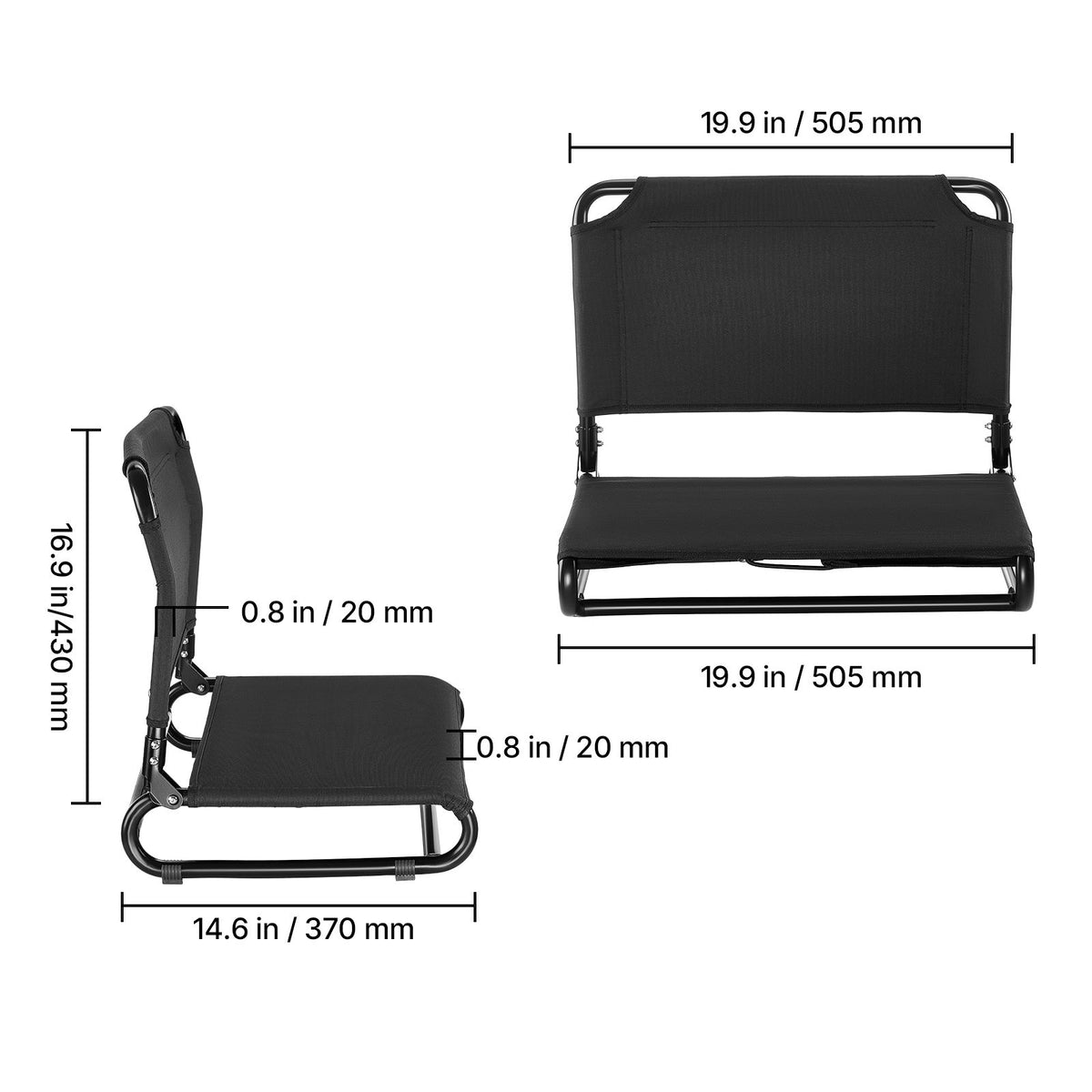Kayak Seat, Folding Kayak Seat with Comfortable Back Support, Aluminum Alloy Frame & 600D Oxford Fabric, Easy Assembly for Paddling, Fishing and Recreational Kayaking