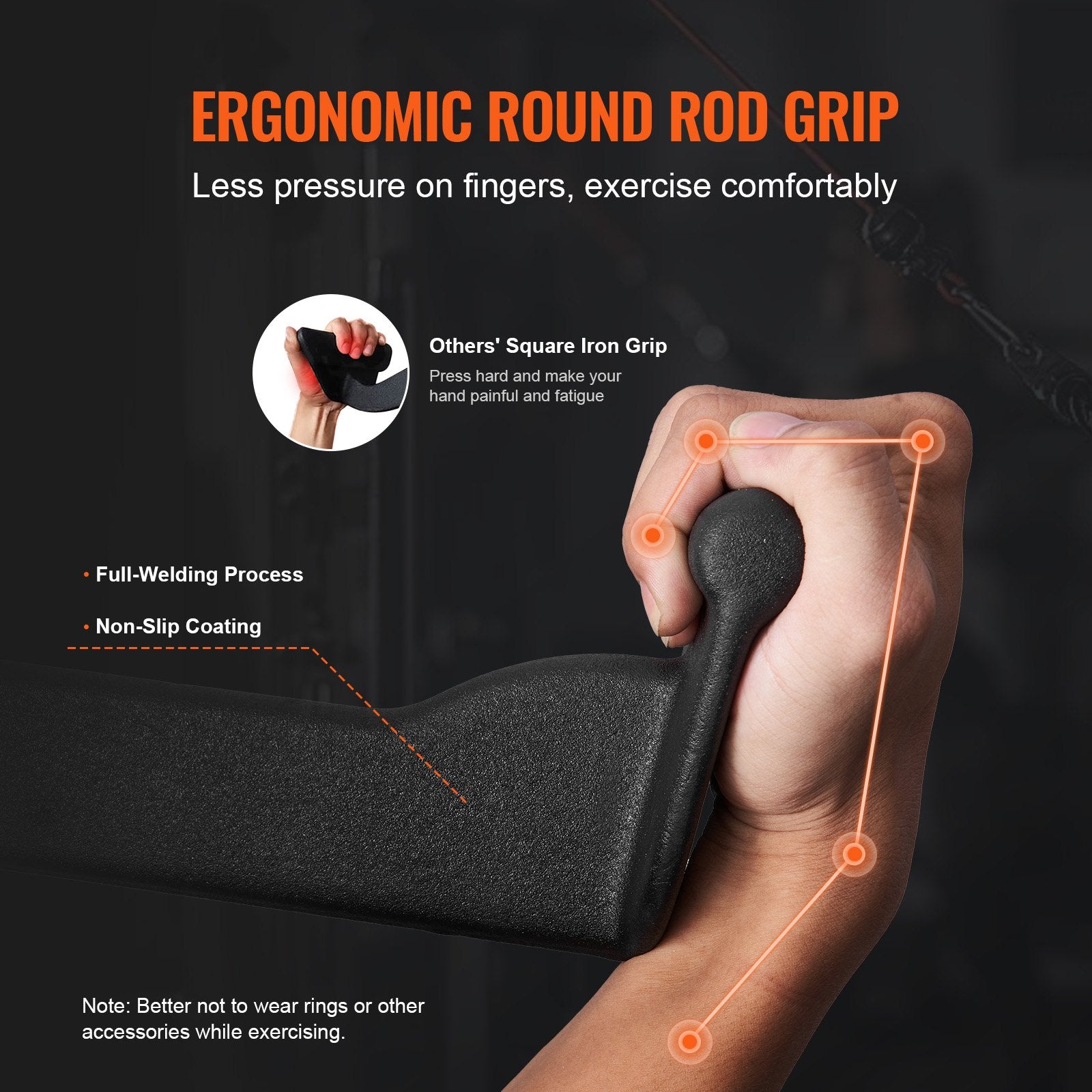 Gym Equipment & Accessories: VEVOR LAT Pulldown Bar Tricep Handle Attachment V-bar Cable Machine for Home Gym