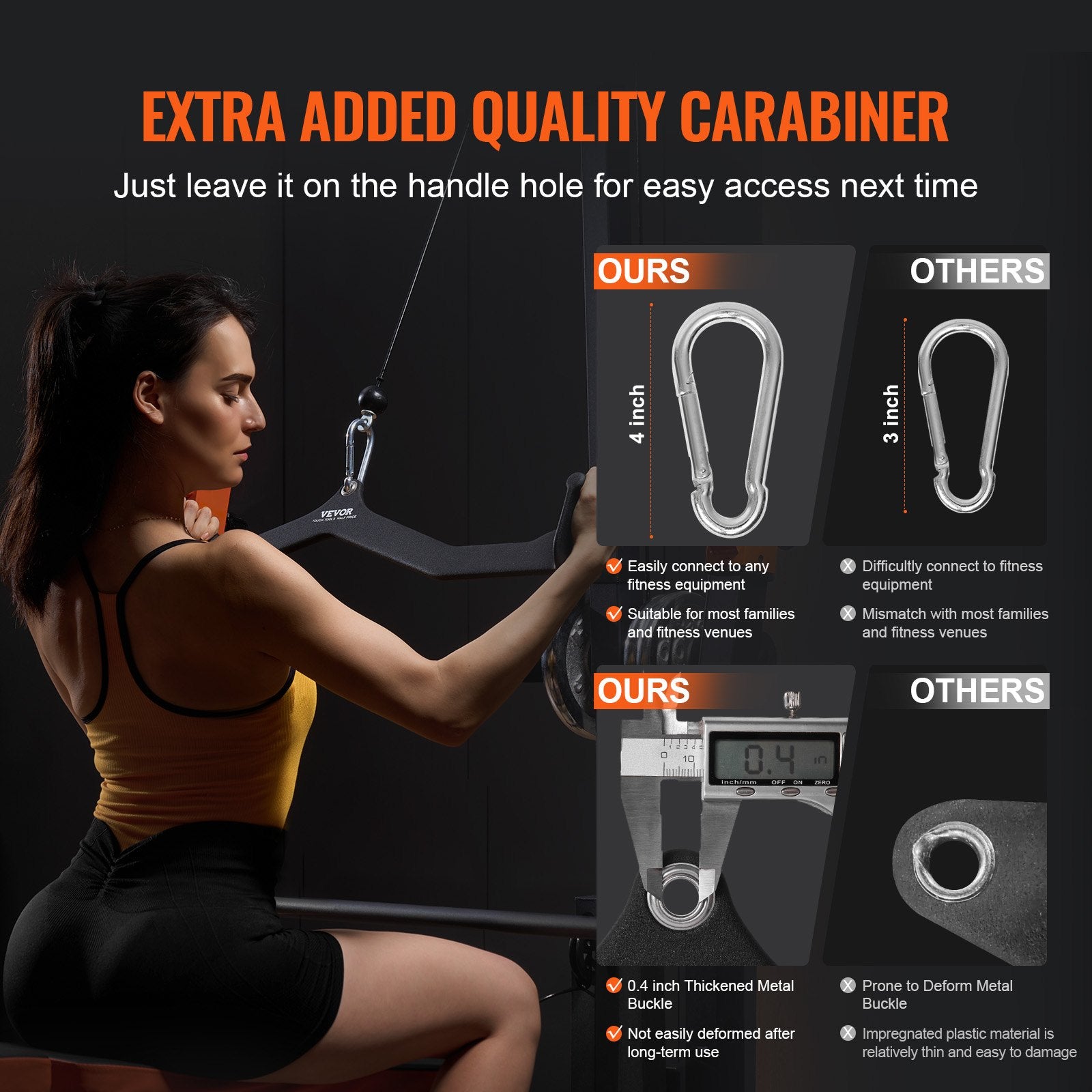 Gym Equipment & Accessories: VEVOR LAT Pulldown Bar Tricep Handle Attachment V-bar Cable Machine for Home Gym