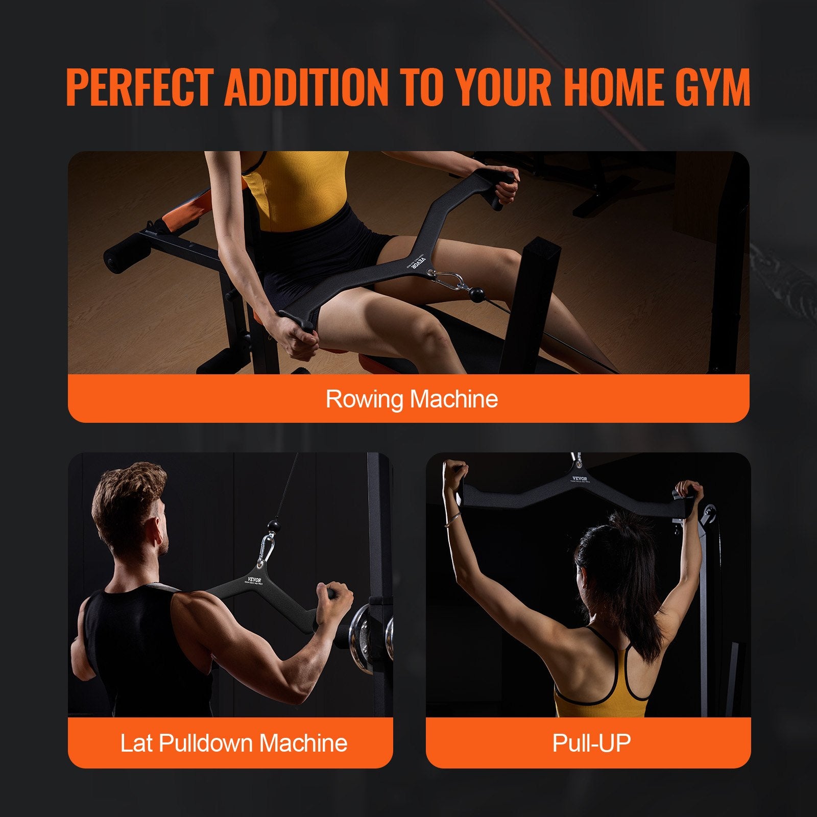 Gym Equipment & Accessories: VEVOR LAT Pulldown Bar Tricep Handle Attachment V-bar Cable Machine for Home Gym