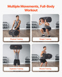 Gym & Training Step: VEVOR Workout Sandbag, Heavy Duty Workout Power Bags with Handles, 23-56 kg Adjustable Slam Bag for Fitness Strength Weight Training Cross-Training, Home Gym Exercise, Black (Unfilled)