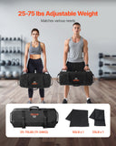 Gym & Training Step: VEVOR Workout Sandbag, Heavy Duty Workout Power Bags with Handles, 11-34 kg Adjustable Slam Bag for Fitness Strength Weight Training Cross-Training, Home Gym Exercise, Black (Unfilled)