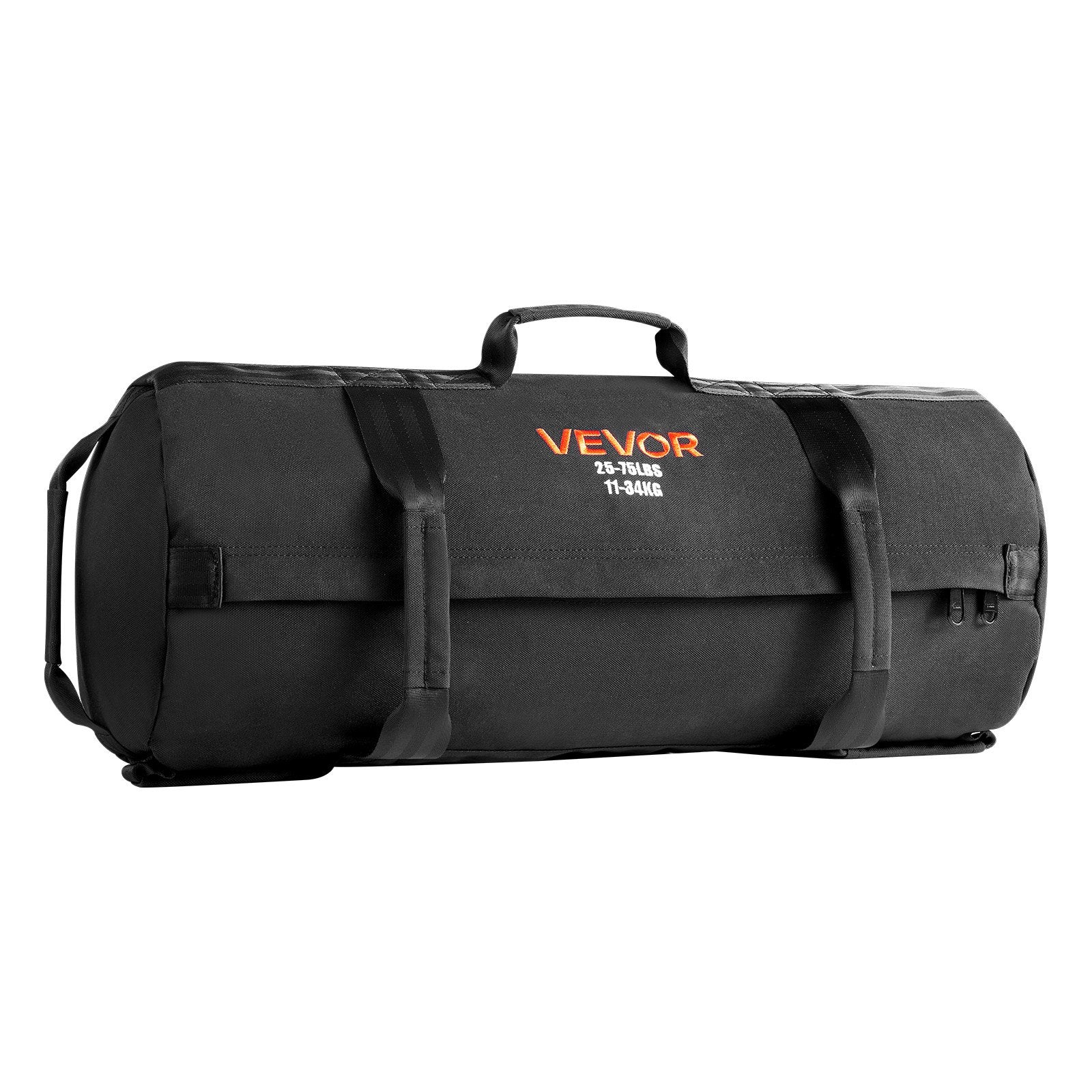 Gym & Training Step: VEVOR Workout Sandbag, Heavy Duty Workout Power Bags with Handles, 11-34 kg Adjustable Slam Bag for Fitness Strength Weight Training Cross-Training, Home Gym Exercise, Black (Unfilled)