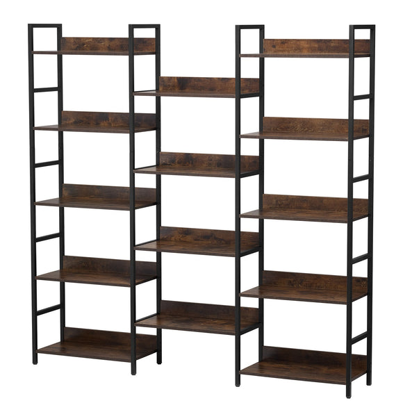 VEVOR Metal Bookshelf Rustic Bookshelf 14-Tier for Living room Bedroom & Office