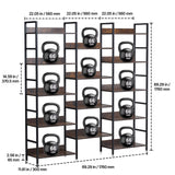 VEVOR Metal Bookshelf Rustic Bookshelf 14-Tier for Living room Bedroom & Office