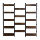 VEVOR Metal Bookshelf Rustic Bookshelf 14-Tier for Living room Bedroom & Office