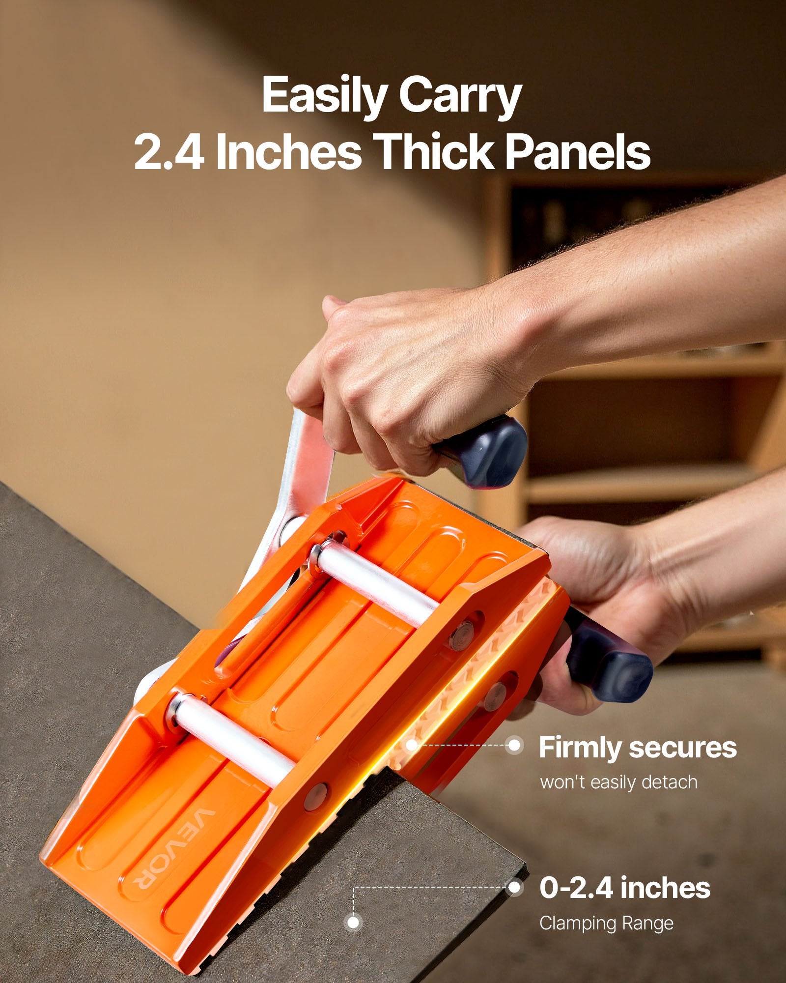 Packaging Tape: VEVOR Double Handed Stone Carrying Clamps, 299 kg Load Capacity, 2 Pack Granite Panel Carriers Lifting Tools with Rubber-lined (0-60 mm), Heavy Duty lifting Clamps for Plywood, Glass, Granite