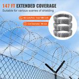 Automotive Repair & Speciality Tools: VEVOR Razor Wire Razor Barbed Wire 147ft 3Rolls Razor Wire Fencing Double Spiral