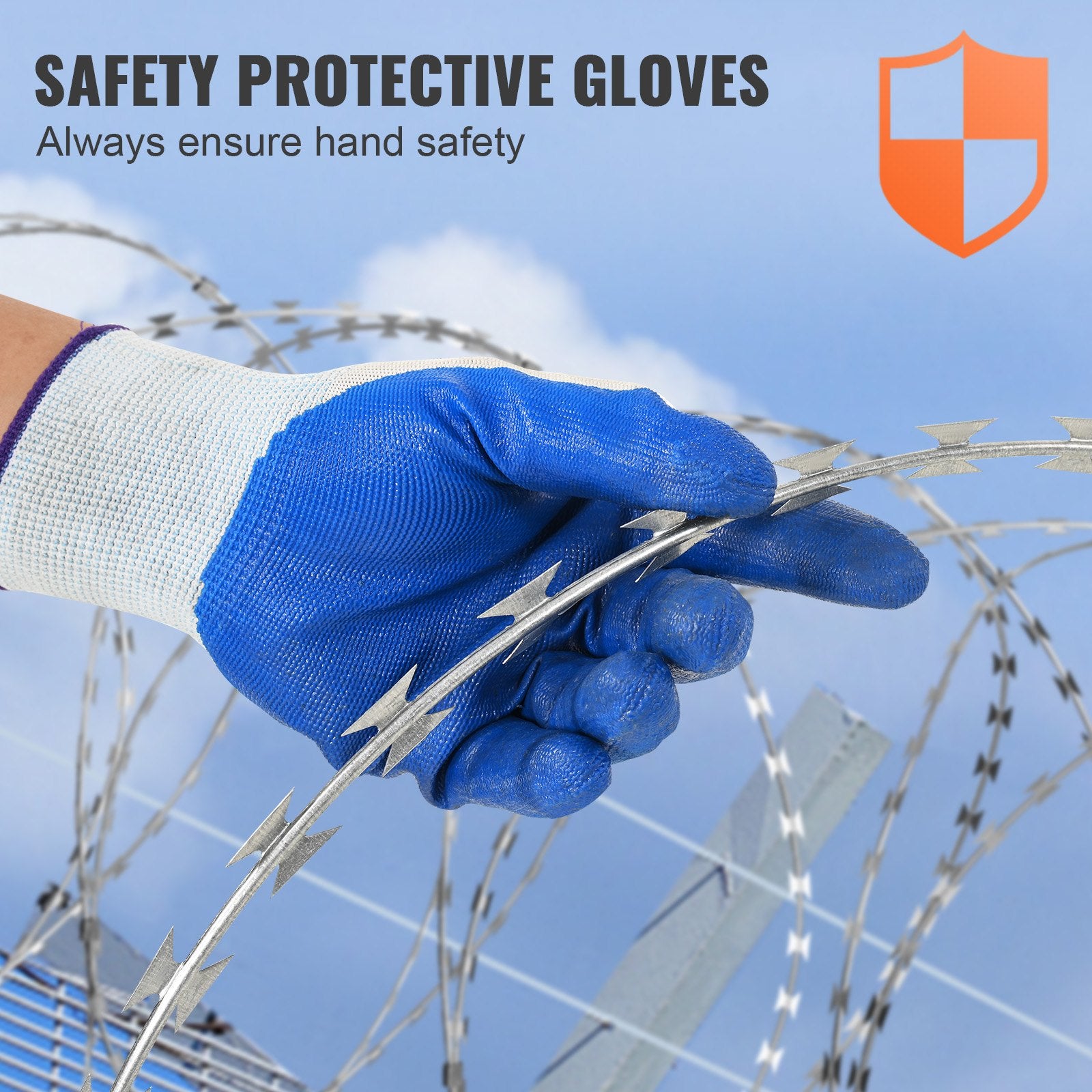 Automotive Repair & Speciality Tools: VEVOR Razor Wire Razor Barbed Wire 147ft 3Rolls Razor Wire Fencing Double Spiral
